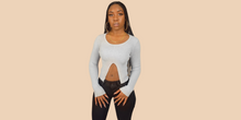 Load image into Gallery viewer, Peek-a-boo Long Sleeve Cropped Sweater