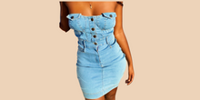 Load image into Gallery viewer, Sleveless Denim Dress
