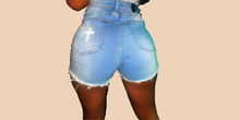 Load image into Gallery viewer, Natural Waist Cross Denim Shorts