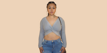 Load image into Gallery viewer, Criss Cross Cropped Sweater
