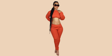 Load image into Gallery viewer, Tangerine Drawstring Crop 2 Piece
