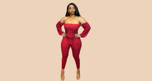 Load image into Gallery viewer, Flawless Plus Size Off Shoulder Jumpsuit
