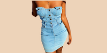 Load image into Gallery viewer, Sleveless Denim Dress
