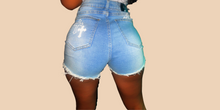 Load image into Gallery viewer, Natural Waist Cross Denim Shorts
