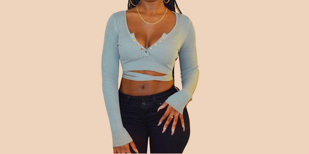 Tie Me Up Rib Knit Top